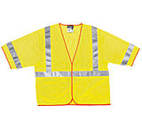 Image of MCR Safety Hi Vis Reflective Safety Vest, ANSI Type R Class 3, Mesh with 2in Silver Stripes, Hook and Loop Front Closure