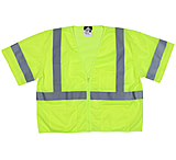 Image of MCR Safety Hi Vis Reflective Safety Vest, ANSI Type R Class 3, Mesh with 2in Silver Stripes, Zipper Front Closure