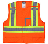 Image of MCR Safety Safety Vest, ANSI Class 2 and CSA Z96 Class 2, 4in Silver X-Pattern Back, 5 Point Break Away