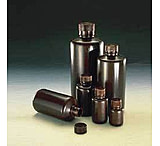 Image of Nalge Nunc Boston Round Bottles, Amber, High-Density Polyethylene, Narrow Mouth, NALGENE 2004-9025, Pack of 12