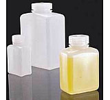 Image of Nalge Nunc Rectangular Bottles, High-Density Polyethylene, Wide Mouth, NALGENE 2009-0008 Amber, Pack of 12