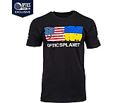OpticsPlanet Ukraine/US Flag Short Sleeve T-Shirt - Mens, Small, Black, SMALL-MEN-S