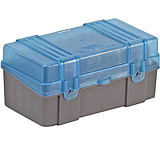 Image of Plano 50 Count Rifle Ammo Case with Hinged Cover, Dark Gray &amp; Trans Blue