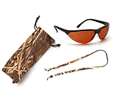 Image of Pyramex Rendezvous Ducks Unlimited Shooting Glasses - Sun Block Bronze Lens, Black Frame w/ Neoprene Case, Microfiber Cleaning Bag and Camo Breakaway Cords
