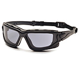 Image of Venture Gear Wolfhound Tactical Safety Glasses With Elastic Strap Black Frame Gray Lens
