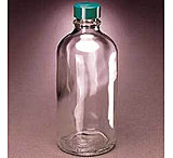 Image of Qorpak Boston Round Bottles, Narrow Mouth, Qorpak 7709 With Pulp/Vinyl-Lined Black Phenolic Cap, Case of 48