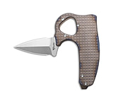Image of Reate Knives Reate EXO-D Button Lock Knife Flame Grain Frag Titanium 2.7 Belt Satin ELMAX BFEA0898