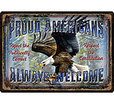 Image of River's Edge Rivers Edge Embossed Sign 12"x17" "proud Americans"