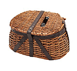 Image of River's Edge Wicker and Faux Leather Antiqued Tightly Woven Fishing Creel