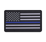 Image of Rothco PVC Thin Blue Line Flag Patch - Hook Back