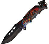 Image of S-TEC Linerlock A/O Skull 3.75 in Stainless Steel Assisted Opening Folding Knife