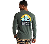 Image of Saint Bernard Long Sleeve Dog Mountain Logo Tee - Men's