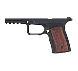 Image of Sharps Bros. Aluminum/Wood Grip Module, Fits Ruger RXM, 7075 Aluminum Grip Frame, Anodized Black, Brazilian Cherry Grip Panels