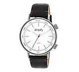 Image of Simplify The 3300 World Time Zone Leather Strap Watch