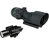 Image of Trijicon 6x48 ACOG Machine Gun Sight, Dual Illuminated Red Chevron .308 Ballistic Reticle, 8.0 MOA RMR Sight, TA75 Mount + Surefire X400 Waeponlight/Laser