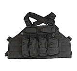 Image of US Palm AK Attack Rack V2 AK47 Four Mag Chest Rig With Armor Pocket Black USP00400262