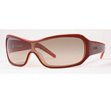 Image of Versus VR6040-625-13-0135 Sunglasses Top Brown On Orange Frame / Brown Gradient Lenses