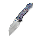 Image of We Knife Co Ltd High-fin Xl Thumb Stud Knife Diamond Patterned Flamed Titanium Handle 3.48inch Hand Rubbed Satin Cpm 20cv Blade