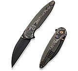 Image of We Knife Co Ltd Weknife Zenthra Flipper &amp; Thumb Stud Knife Bronze / Black Titanium Handle With Copper Foil Carbon Fiber Inlay 3.3inch Black Stonewashed Bohler M390 Blade We24021c-3