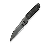 Image of We Knife Co Ltd Weknife Brr15 Flipper Knife Polished Gray Titanium Handle With Shredded Carbon Fiber Inlay 3.25inch Polished Gray Bohler M390 Blade