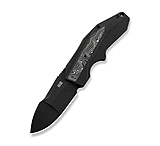 Image of We Knife Co Ltd Weknife Coral Slt Flipper Knife Black Titanium Handle With Aluminum Foil Carbon Fiber Inlay 2.95inch Black Stonewashed Cpm 20cv Blade
