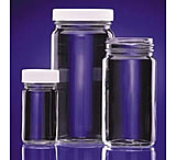 Image of Wheaton AC Round Bottles, Wheaton W217004 White Polypropylene Cap With Fluoropolymer Resin-Faced Foamed Polyethylene Liner, Convenience Packed, Case of 24