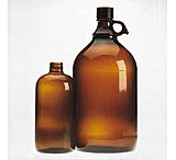 Image of Wheaton Safety-Coated Bottles, Amber, Narrow Mouth, Wheaton 220946 Bottles With PE-lined Cap, Case of 12