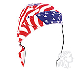 Zan Headgear Road Hog Flydanna, Cotton, Wavy American Flag, One Size Fits Most ZSG265