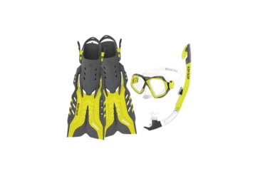 Image of Body Glove Fiji Mask/Snorkel/Fin Snorkeling Set - Citron/Grey 70BB7C3C, S/M, Citron/Grey, 17039PSET-CITGRY-S/M