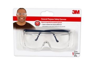 Image of 3M General Purpose Safety Eyewear,Black Frame,Clear Lens 90780-80025