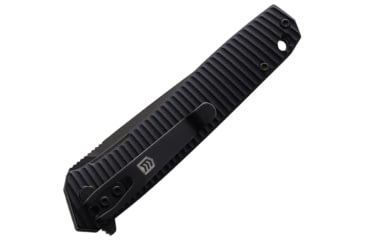 Image of 3V Gear We The People React Folding Knife, 3.75in Closed, 3in, 8Cr14MoV, Black Coated Blade, Black Grooved G10 Handle, VVV-GB-BC-PEOPLE