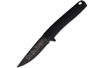 Image of 3V Gear We The People React Folding Knife, 3.75in Closed, 3in, 8Cr14MoV, Black Coated Blade, Black Grooved G10 Handle, VVV-GB-BC-PEOPLE