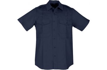 Image of 5.11 Tactical Taclite PDU Short Sleeve Class B Shirt - Men's, Midnight Navy, 2XLR, 71168-750-2XL-R