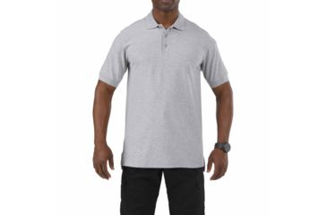 Image of 5.11 Tactical Short Sleeve Utility Polo Shirt- Heather Grey, Size L 41180-016-L