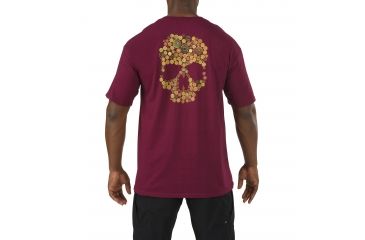 Image of 5.11 Tactical Skull Caliber T-shirt, Burgundy - 41006CP558L