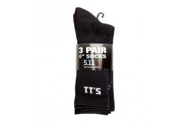 Image of 5.11 Tactical 6 inch Socks - 3 pack - Men's, Black, One Size, 50078-019-1 SZ