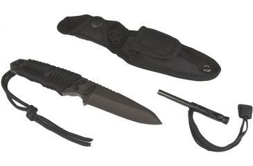 Image of 5IVE STAR GEAR T1 Survival Paracord Fixed Blade Knife,3.25in,Black Handle 5652000