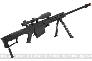 Image of 6mmProShop Barrett Licensed M107A1 Gen2 Long Range Airsoft AEG Sniper Rifle, 29in Barrel, Black, SW-013-BK
