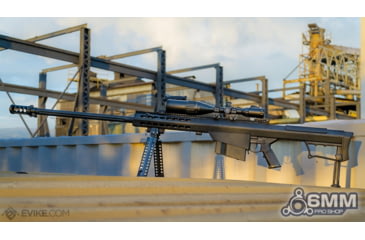 Image of 6mmProShop Barrett Licensed M107A1 Gen2 Long Range Airsoft AEG Sniper Rifle, 29in Barrel, Black, SW-013-BK