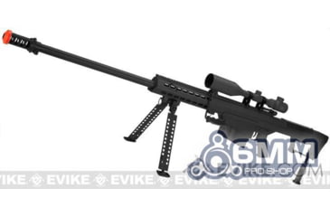 Image of 6mmProShop Barrett Licensed M107A1 Gen2 Long Range Airsoft AEG Sniper Rifle, 29in Barrel, Black, SW-013-BK