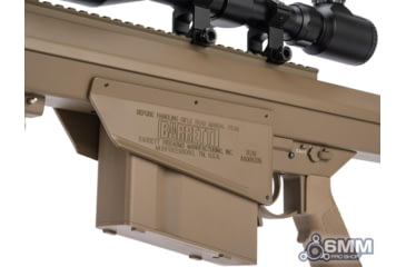Image of 6mmProShop Barrett Licensed M82A1 Bolt Action Powered Airsoft Sniper Rifle, Tan, SW-024TN
