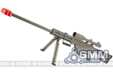 Image of 6mmProShop Barrett Licensed M82A1 Long Range Airsoft AEG Sniper Rifle, Full Size, Desert, SW-02-TanM82A1