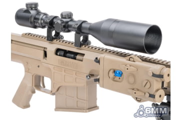Image of 6mmProShop Barrett Licensed M98B RMAD w/Folding Stock Airsoft AEG Sniper Rifle, Full Size, Tan, SW-016TN