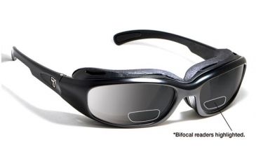 Image of 7 Eye Churada AirShield Sunglasses,Matte Black Frame,SharpView Gray +1.50 Reader Lens,S-M 160141B