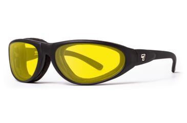 Image of 7 Eye Cyclone AirShield Sunglasses,Matte Black Frame,SharpView Yellow Lens,S-L 200143