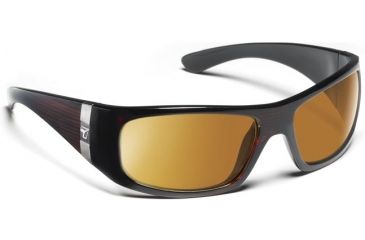 Image of 7 Eye Shaka Close Wrap Fitting Sunglasses, Mahogany Frame, Sharp View Copper Lens, 785242