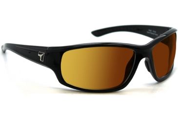 Image of 7 Eye Signature Series Rake Sunglasses,ColorAmp Copper Lens,Glossy Black Frame,M-XL 910526