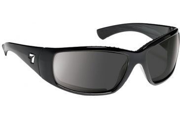 Image of 7 Eye Taku Full Wrap Sunglasses Glossy Black Frame Sharpview Gray Lens 570541
