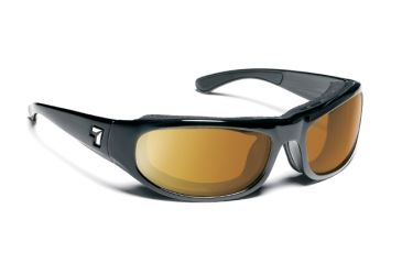 Image of 7 Eye Whirlwind Sunglasses, Glossy Black Frame, Sharp View Copper Lens 123741