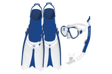 Image of Body Glove Enlighten II Mask/Snorkel/Fins Complete Set - Blue/White 9DA1EE05, L/XL, Blue/White, 21029SET-Blue-White-L/XL
